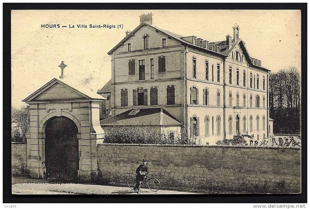 CPA  ANCIENNE- FRANCE- MOURS (95)- LA VILLA SAINT-RÉGIS- ANIMATION- FACTEUR A VELO- - Mours