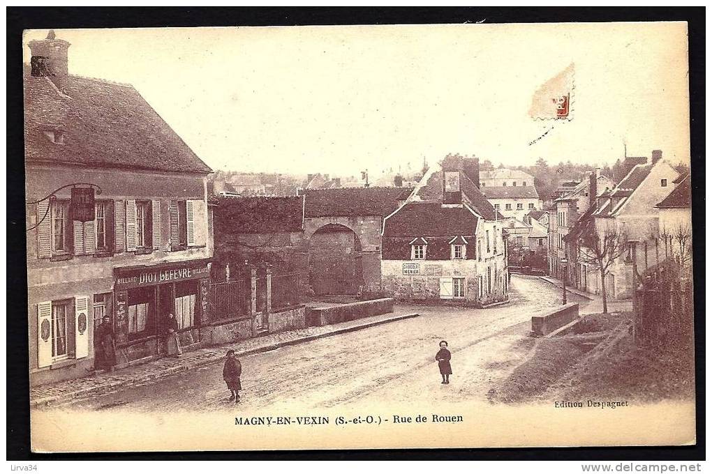 CPA  ANCIENNE- FRANCE- MAGNY-EN-VEXIN (95)- RUE DE ROUEN - Magny En Vexin