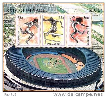 SAN MARINO 1988 ATLETI SAMMARINESI FOGLIETTO MNH - Hojas Bloque