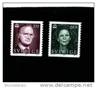 SWEDEN/SVERIGE - 1995  KING CHARLES AND QUEEN SILVIA 3.70+6 Kr   SET  MINT NH - Unused Stamps