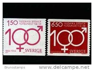 SWEDEN/SVERIGE - 1984  WOMEN'S  RIGHTS   SET  MINT NH - Unused Stamps