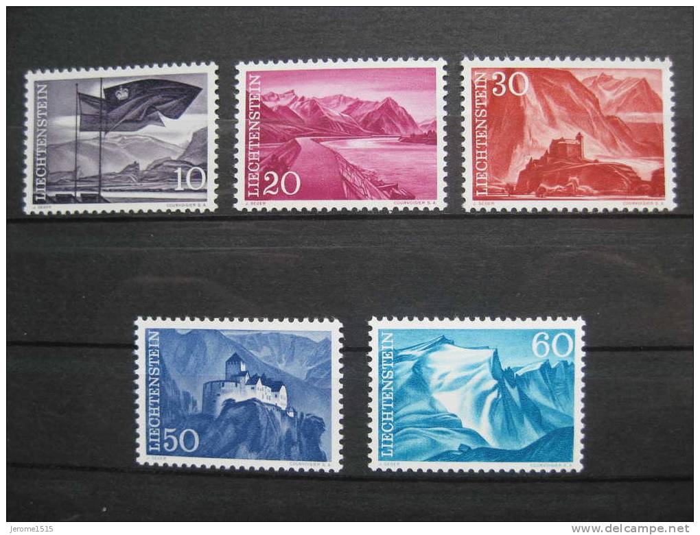Timbres Liechtenstein : Paysages 1959 - Neufs