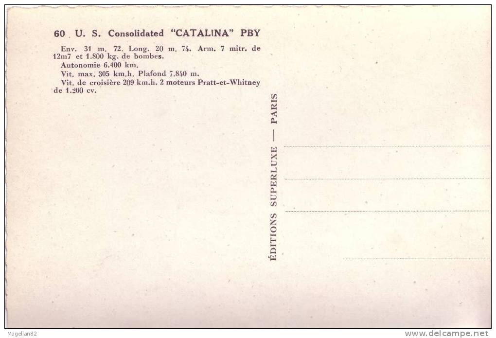 CPSM. WW2. AVION U.S CONSOLIDATED CATALINA PBY. HYDRAVION De 1935. AVIATION .Seconde Guerre Mondiale. - 1939-1945: 2ème Guerre