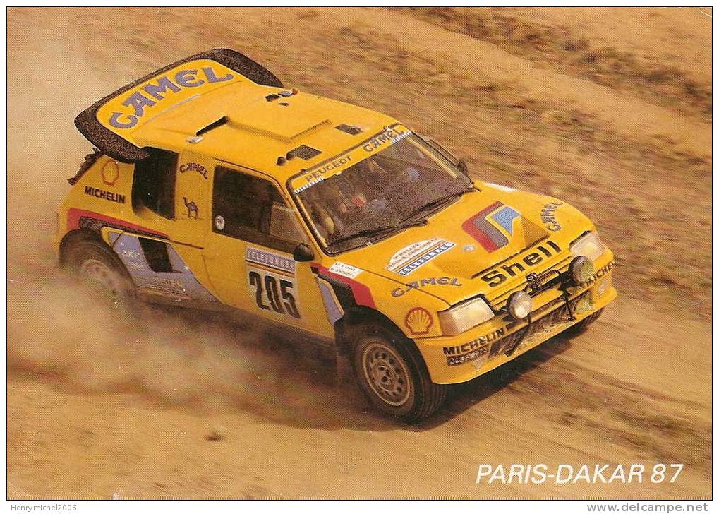 Sports , Le Rallye Paris Dakar 1987 Voiture Peugeot Turbo 205 16, Vatanen, Giroux , Mehta Doughty - Other & Unclassified