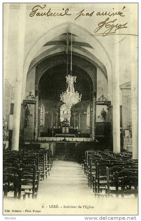 18 . LERE .  INTERIEUR DE L´EGLISE . - Lere