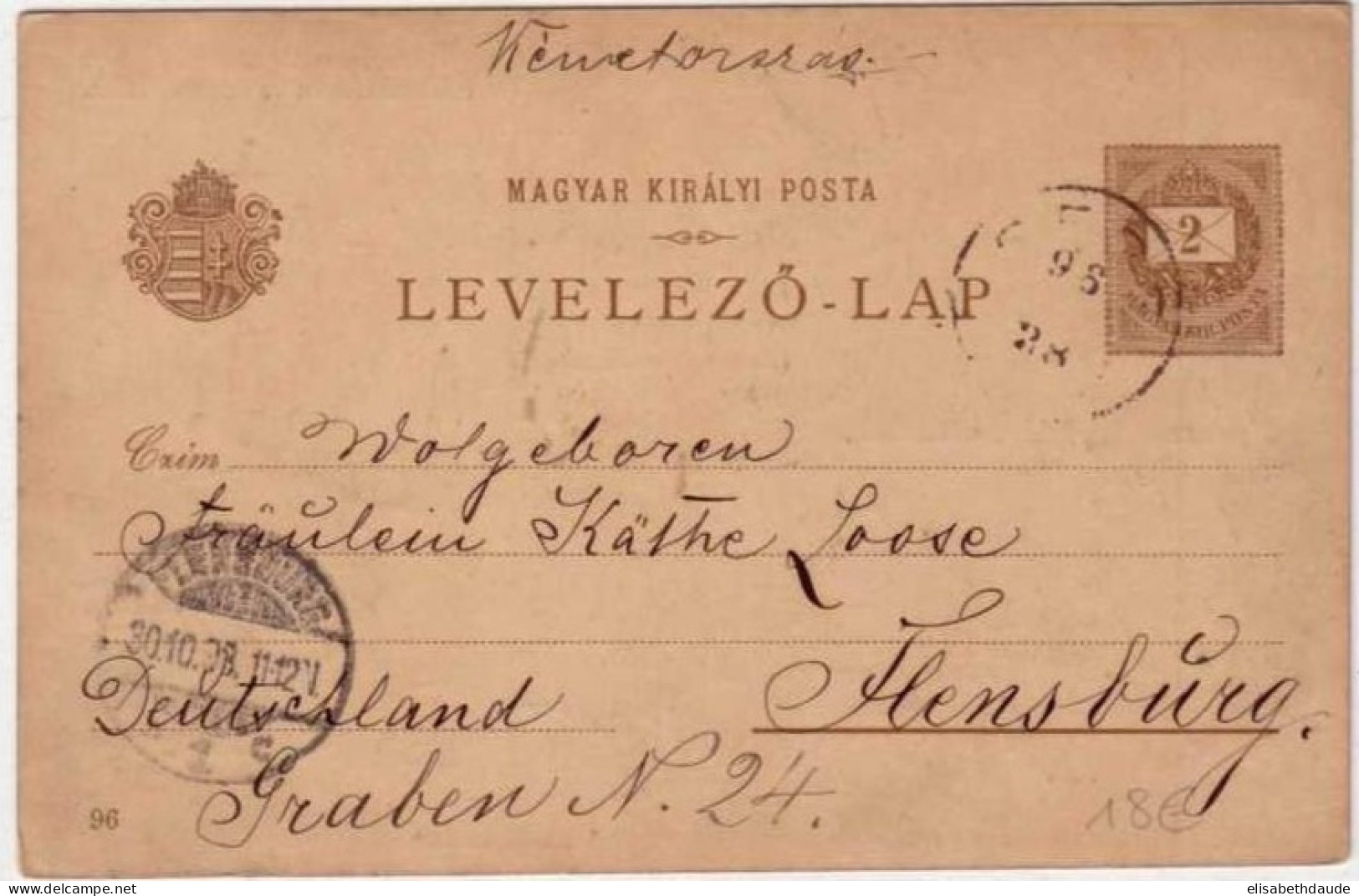 HONGRIE - ENTIER POSTAL ILLUSTRE "EXPOSITION MILLENAIRE" De BUDAPEST Pour FLENSBURG (ALLEMAGNE) - 1898 - Postal Stationery