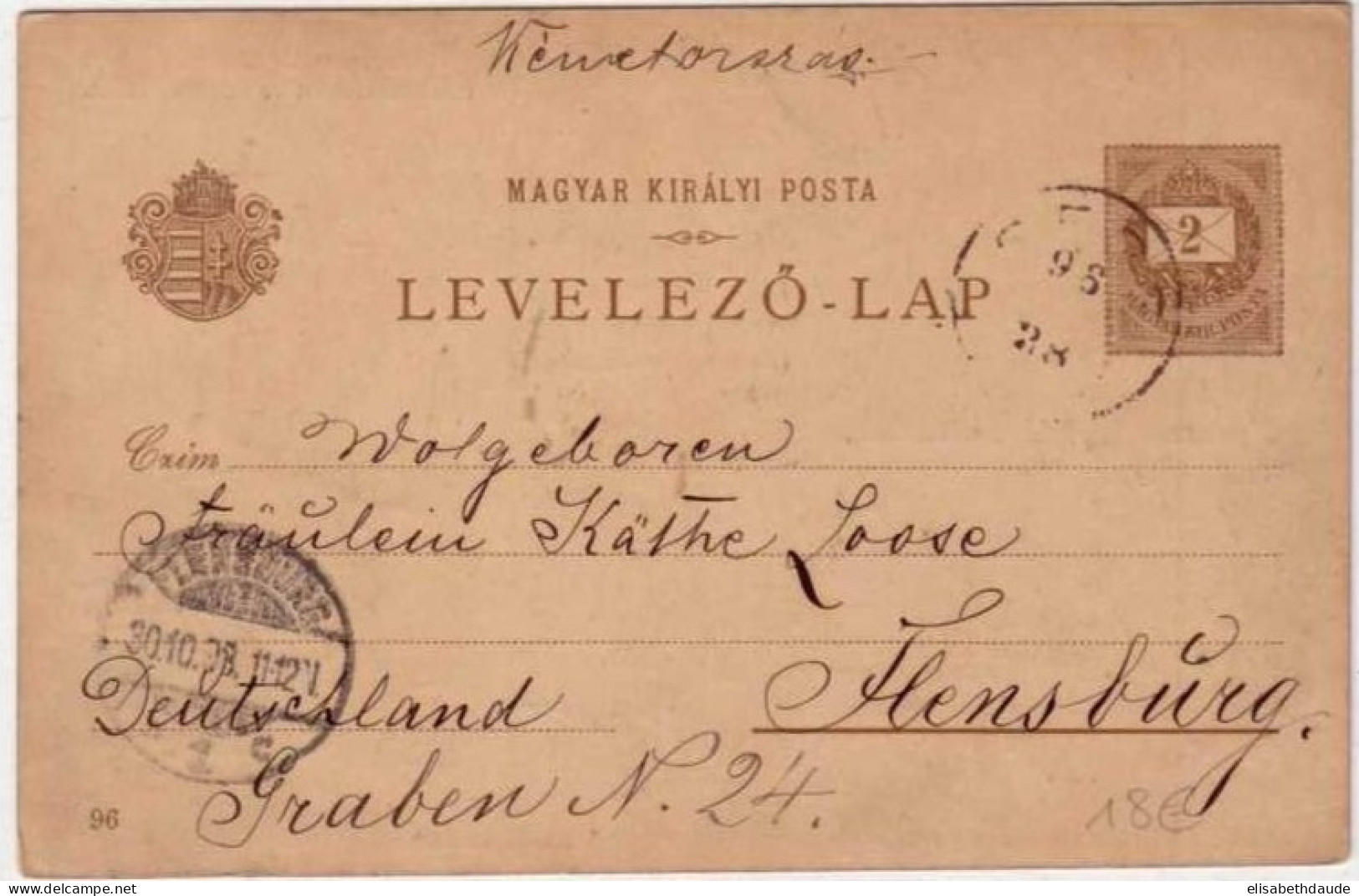HONGRIE - ENTIER POSTAL ILLUSTRE "EXPOSITION MILLENAIRE" De BUDAPEST Pour FLENSBURG (ALLEMAGNE) - 1898 - Entiers Postaux