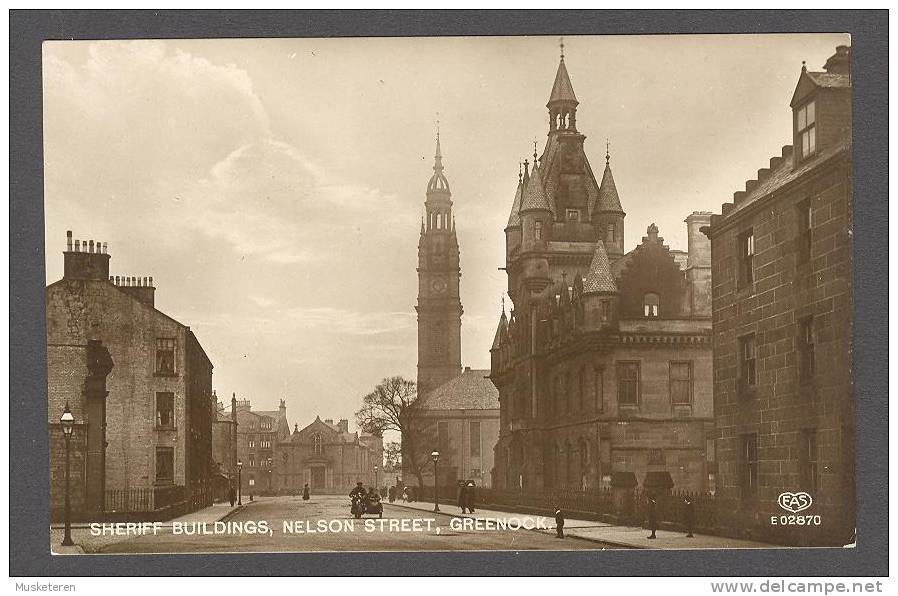 United Kingdom PPC Scotland Renfrewshire Sheriff Buildings, Nelson Street, Greenock Echt Real Photo Véritable - Renfrewshire