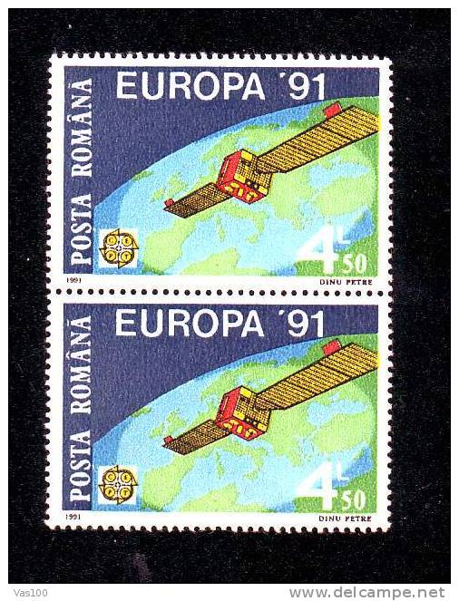 ESPACE,COSMOS,Romania 1991  Europa CEPT  STAMP IN PAIR,** MNH,OG. - Europa