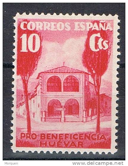 Beneficencia HUEVAR 10 Cts Rosa, Guerra Civil ** - Spanish Civil War Labels