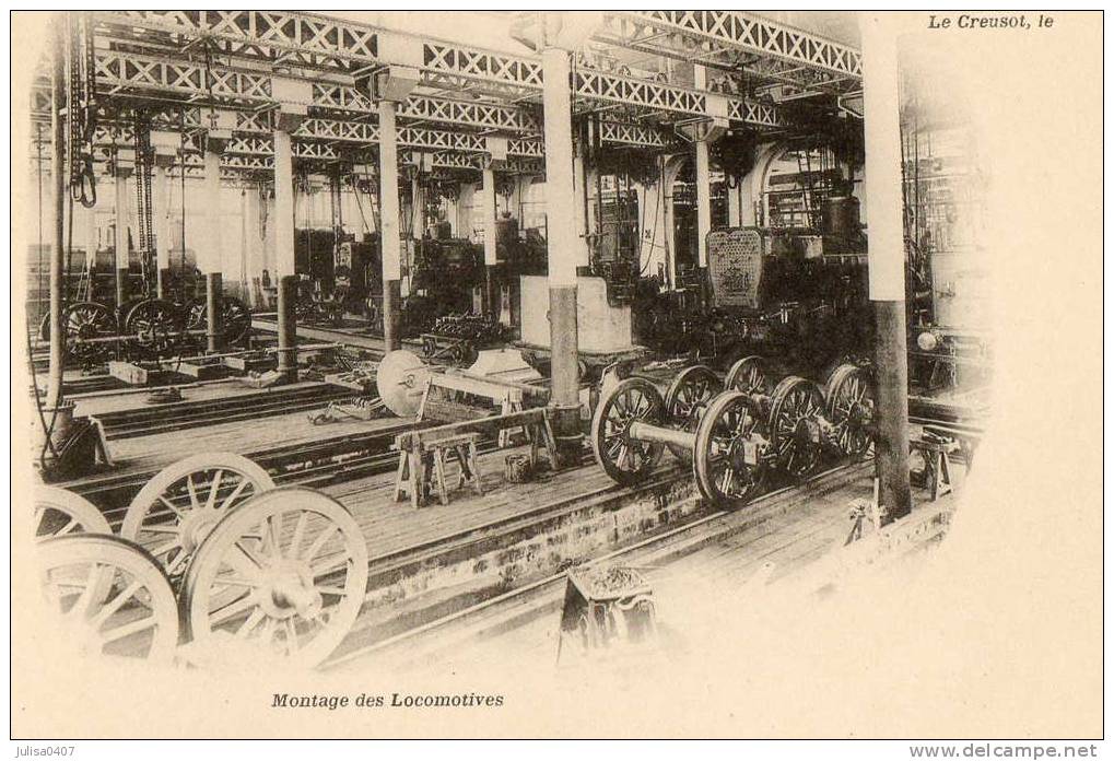 LE CREUSOT (71) Usine De Construction Des Locomotives Vue Intérieure - Matériel