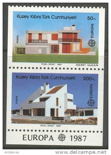 Turkish Cyprus 1987 Europa-CEPT Architecture Set Of 2 MNH - 1987