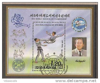 Corea Del Nord - Foglietto FDC Con Annullo Speciale: 8° Campionato Del Mondo Di Taekwon-do - 1992 - Non Classés