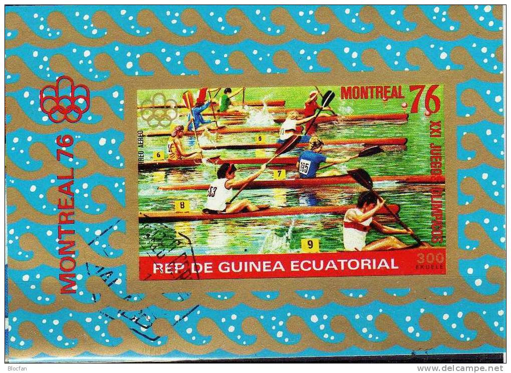 Olympia Montreal Äquatorial Guinea 791/2, Block 209+210 O 5€ Segeln Finndingi, Einer - Kajak - Verano 1976: Montréal