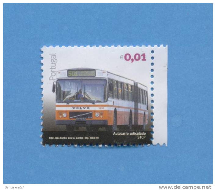 Timbre Novo Sans Gomme D´origine New Stamp Selo Autocarro Articulado STCP 0,01 EUR PORTUGAL 2010 - Ongebruikt