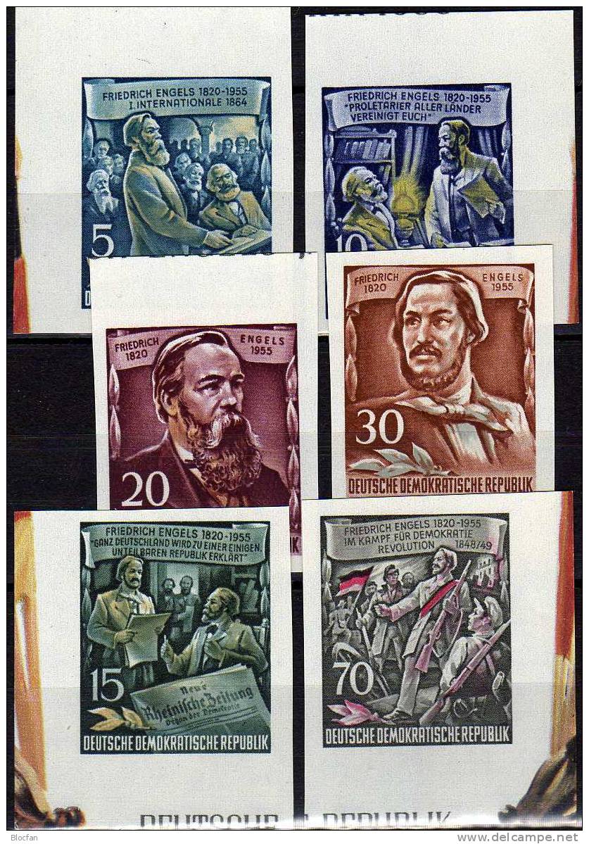 1.Kleinbogen Aus Engelsblock 1955 DDR 485/0A, B Plus 6-KB ** 134€ Historie M/s History Bloc Portrait Sheetlet Bf Germany - Se-Tenant