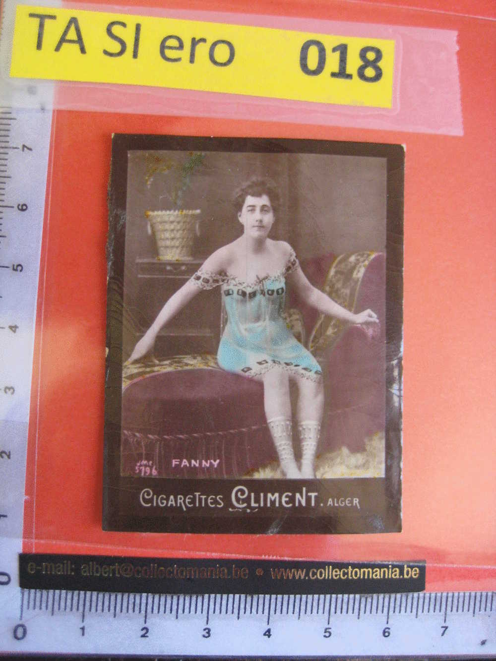 FANNY Cigarettes CLIMENT Image EROTIQUE Cartes Cigarettes  REAL PHOTO  Tobacco Cards  ,  ALGER - Autres Marques