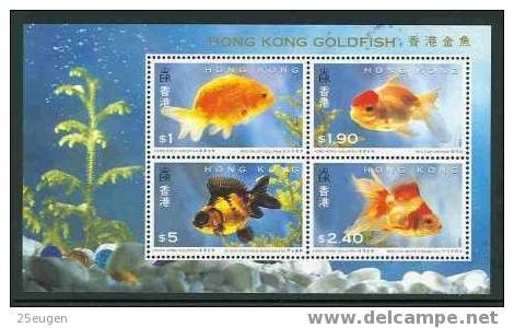 HONG KONG 1993 FISHES MS  MNH - Blocchi & Foglietti