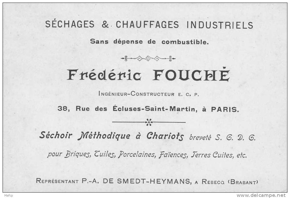 Frédéric FOUCHE - Séchages Et Chauffages Industriels  38 Rue Des Ecluses Saint Martin PARIS - Cartes De Visite