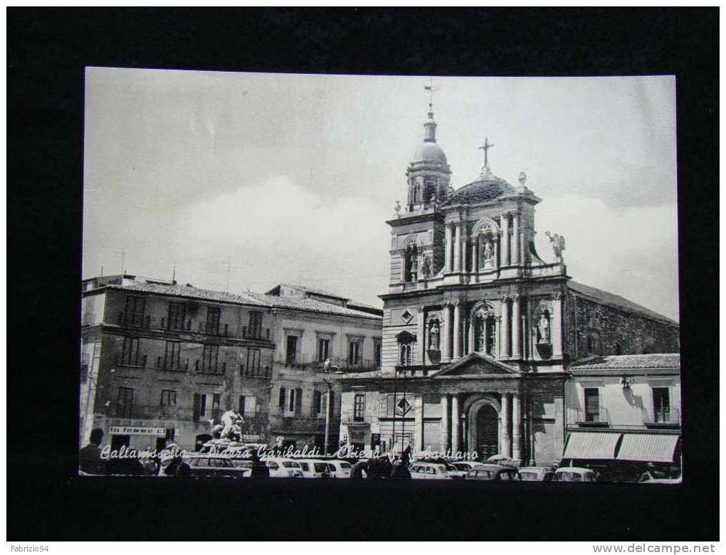 CALTANISETTA CHIESA DI  S SEBASTIANO E PIAZZA GARIBALDI  FG - Caltanissetta