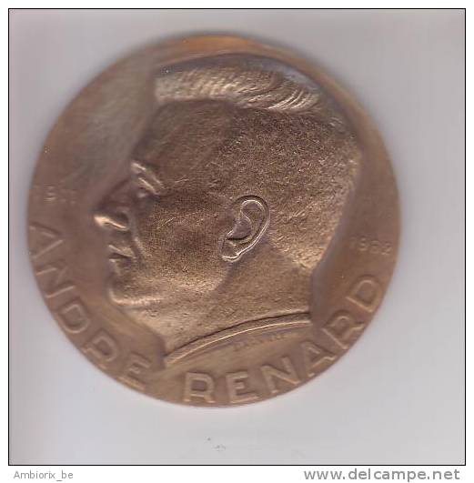 André Renard - 1911-1962 - Médaille Signée Darville - Other & Unclassified