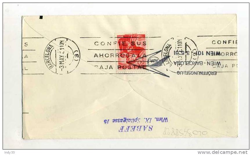 - AUTRICHE . 1er VOL WIEN / BARCELONA . 3/5/61 - First Flight Covers