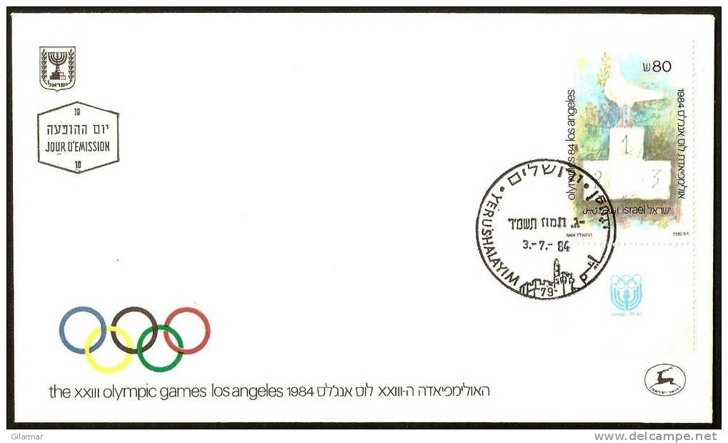 ISRAELE YERUSHALAYIM 1984 - OLYMPIC GAMES LOS ANGELES ´84 - FDC - Sommer 1984: Los Angeles