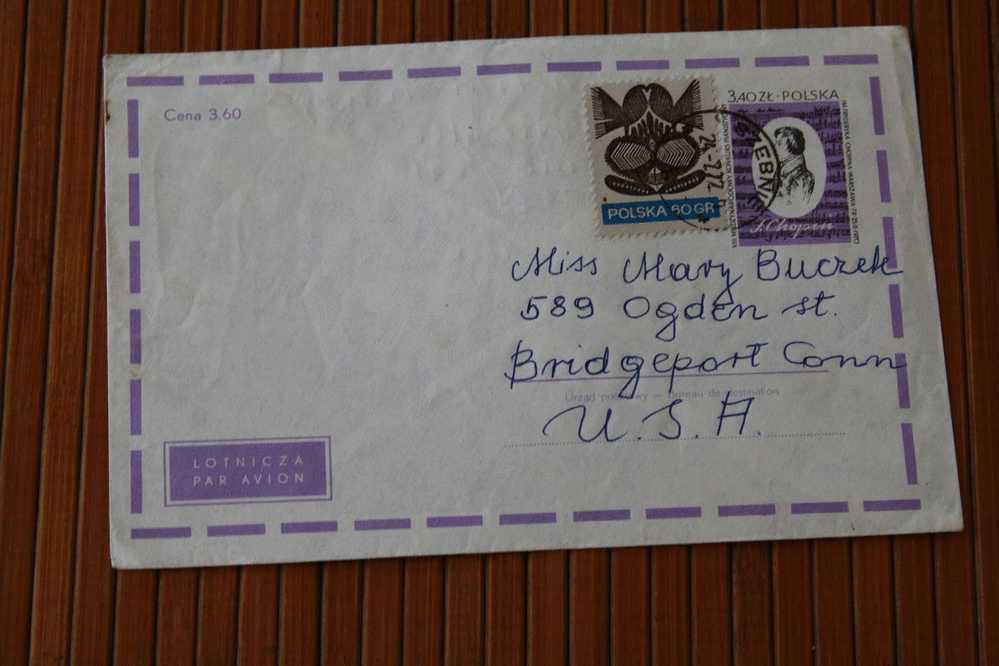 POLOGNE -POLSKA MARCOPHILIE:LETTRE Oblitérations Manuelles AFF MULTIPLE P/  BRIDGEPORT USA -BY AIR MAIL  AVI - Briefe U. Dokumente