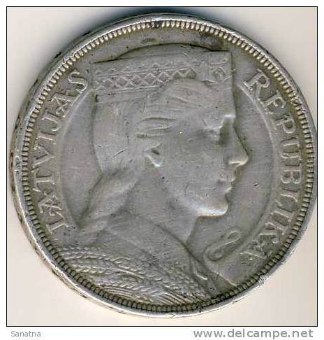 Latvia 5 Lati 1937 - Lettonie