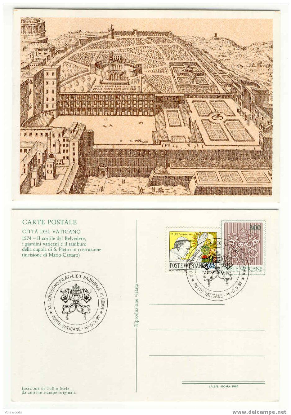 Vaticano - Cartolina Postale Antiche Vedute - Il Cortile Del Belvedere. - Interi Postali