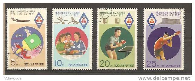 Corea Del Nord - Serie Completa Usata: Campionato Del Mondo Di Ping Pong - 1976 - Tischtennis