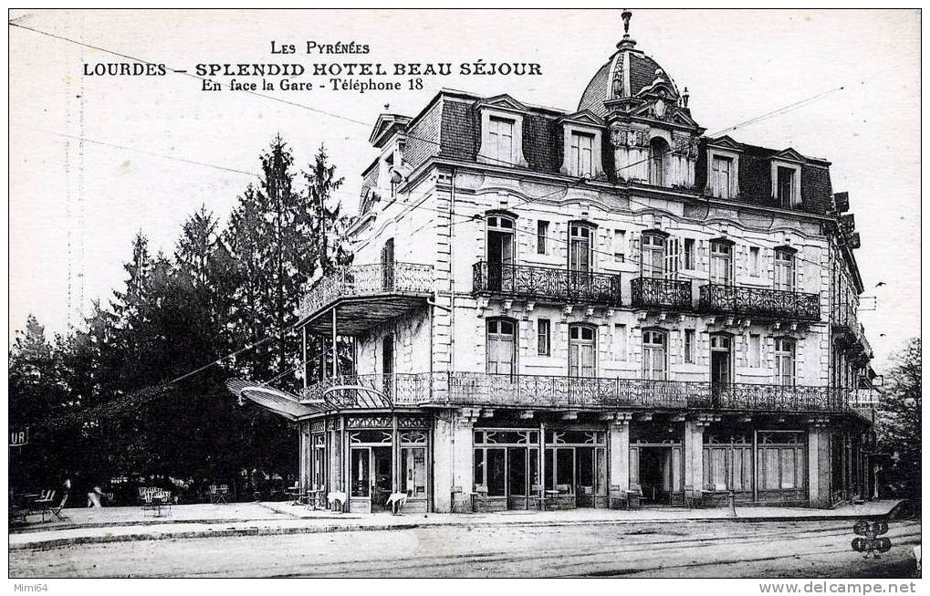 65--LOURDES--SPLENDID HOTEL BEAU SEJOUR--EN FACE DE LA GARE-- - Lourdes