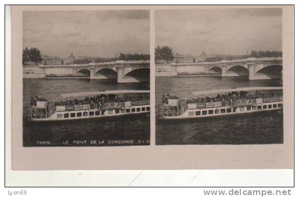 PARIS  LE  PONT DE LA CONCORDE - Cartes Stéréoscopiques