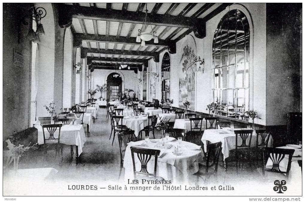 65--LOURDES-- SALLE à MANGER De L´HOTEL LONDRES Et GALLIA -- - Lourdes