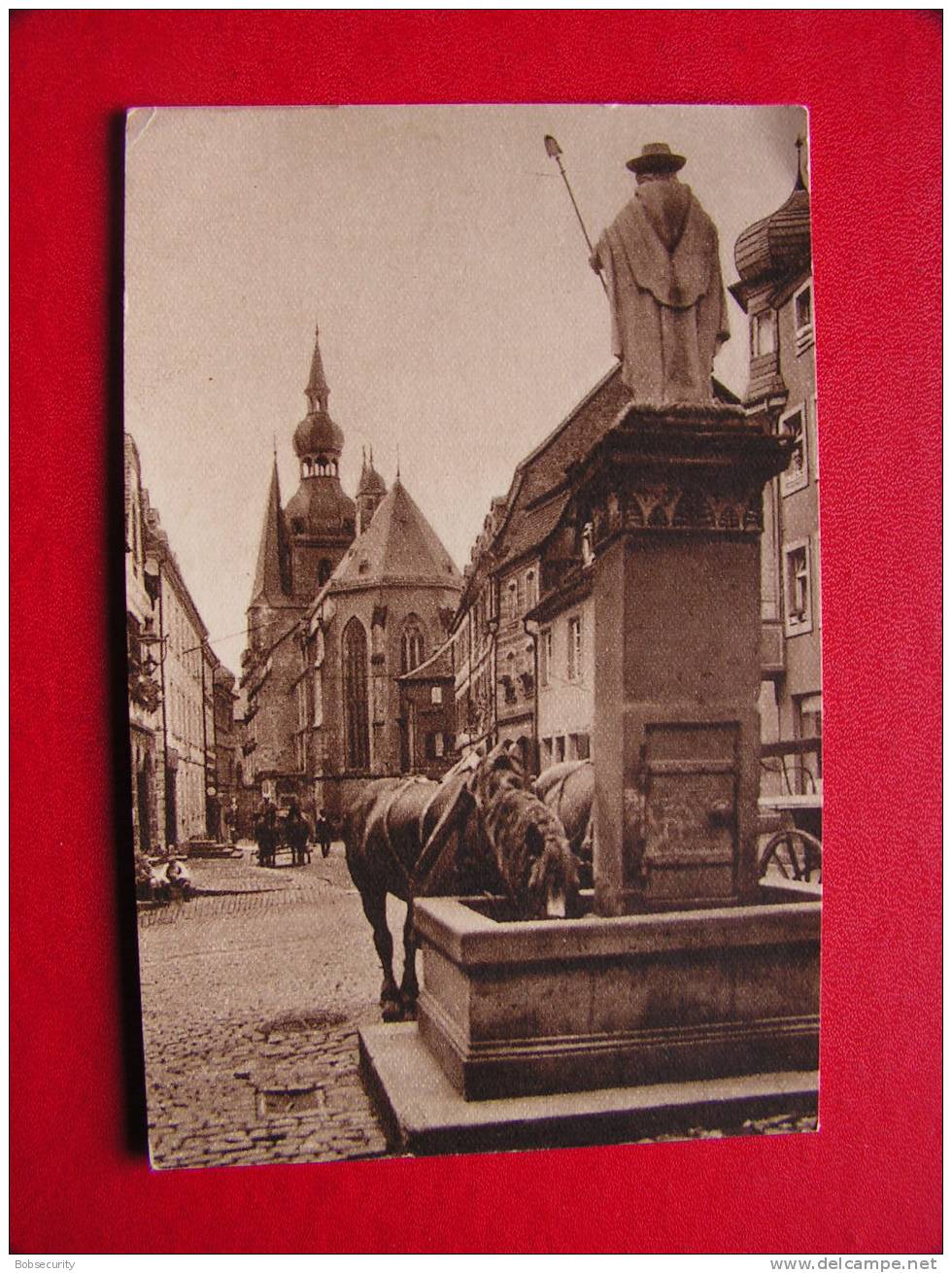 == Saarland, Sankt Wendel, Pferde Am Brunnen , Phot Saar Bild Archiv * - Kreis Sankt Wendel