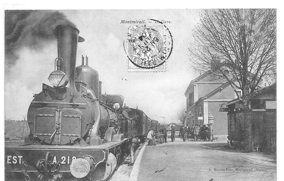 51 // MONTMIRAIL, La Gare, Vue Intérieure, Train En Premier Plan / Maurio Rice édit - Montmirail