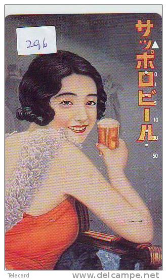 Télécarte JAPAN * BIER (296) *  BEER * TELEFONKARTE * BIERE - CERVEZA * SEXY GIRL - Advertising