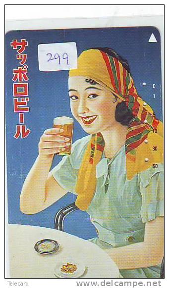 Télécarte JAPAN * BIER (299) *  BEER * TELEFONKARTE *  BIERE - CERVEZA * SEXY GIRL - Publicidad