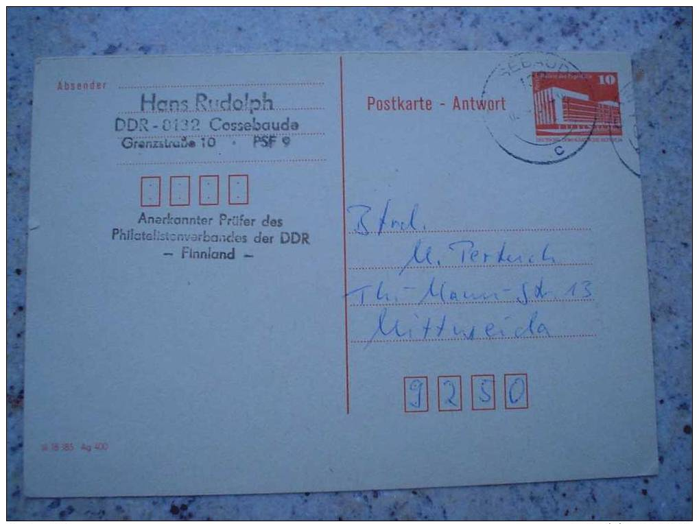 DDR, P 88 Antwortteil Gelaufen - Other & Unclassified