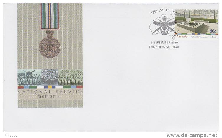 Australia-2010 National Service Memorial FDC - Sobre Primer Día (FDC)