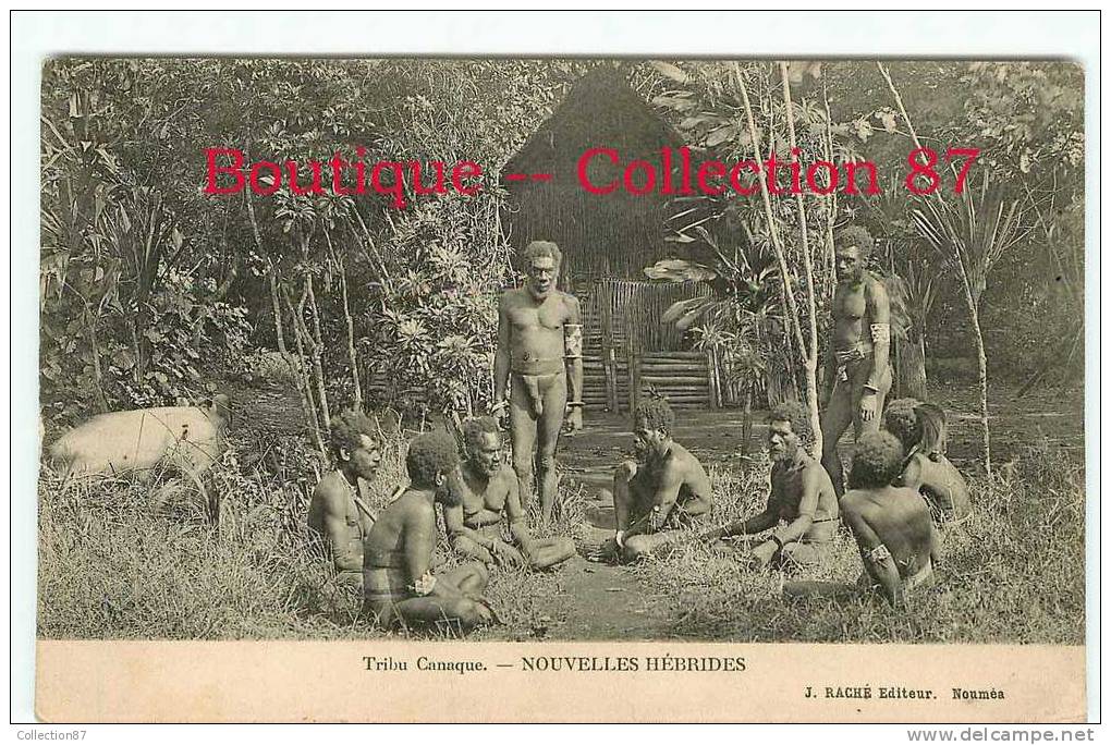 NOUVELLE CALEDONIE - TRIBU CANAQUE - HOMME NU - RARE - DOS VISIBLE - Nouvelle Calédonie