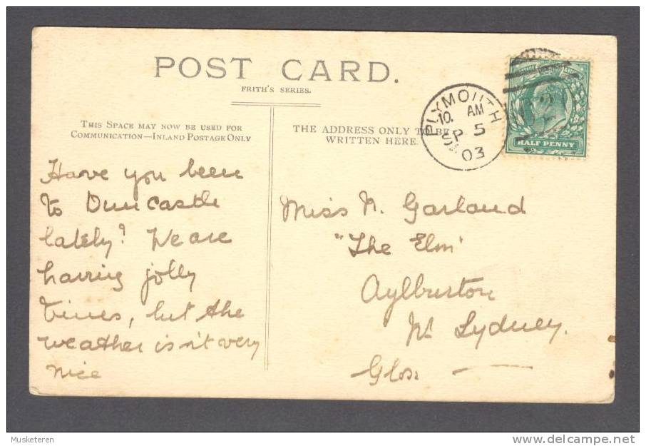 United Kingdom PPC England Devon Tavistock Still Tower Deluxe Numeral 620 Plymouth 1903 Cancel !! (2 Scans) - Plymouth