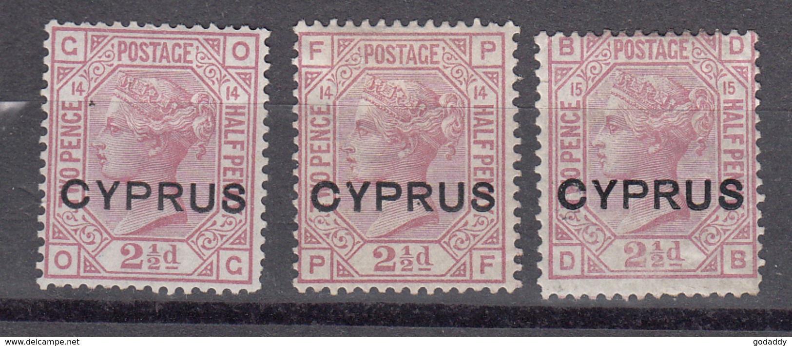 Cyprus 1880 Q.Victoria SG3  21/2d Mint  3 Different Corner Numbers, MH - Cyprus (...-1960)