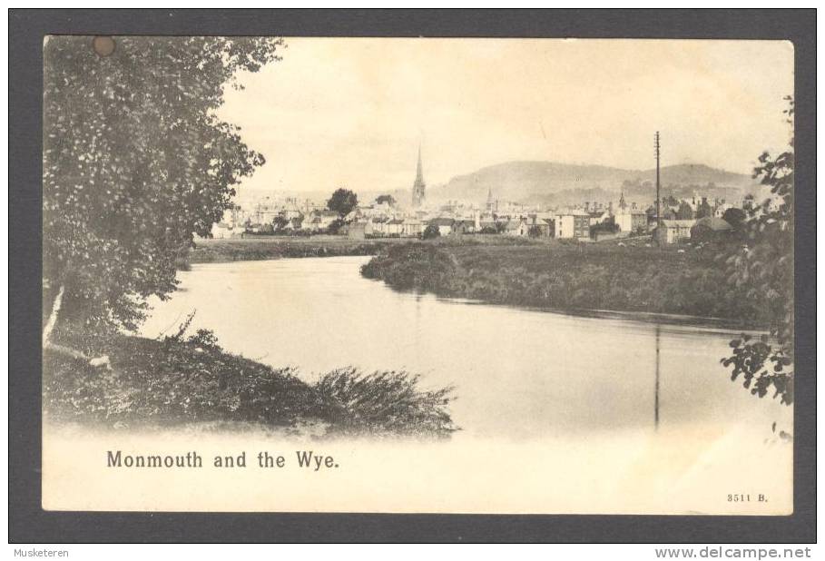 United Kingdom PPC Wales Monmouth And The Wye Numeral 532 Canc. MONMOUTH 1904 'Platino-Photo' Postcard (2 Scans) - Monmouthshire