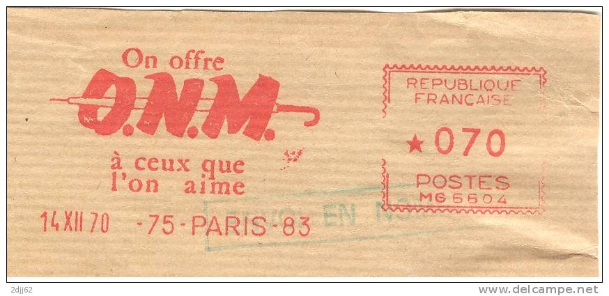 Pluie, Parapluie, Organisation, "ONM" - EMA Havas - Devant D'enveloppe   (F628) - Clima & Meteorologia