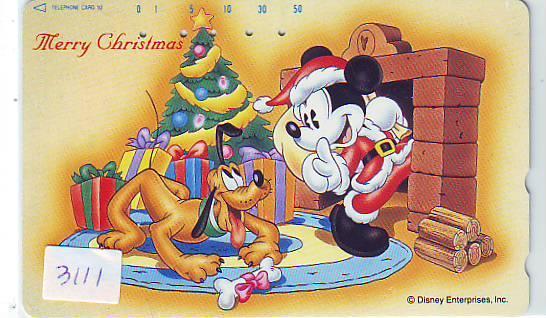 Télécarte DISNEY Japon NOEL (3111)  Phonecard Japan MERRY CHRISTMAS * Telefonkarte Japan WEINACHTEN * 110-180833 - Disney