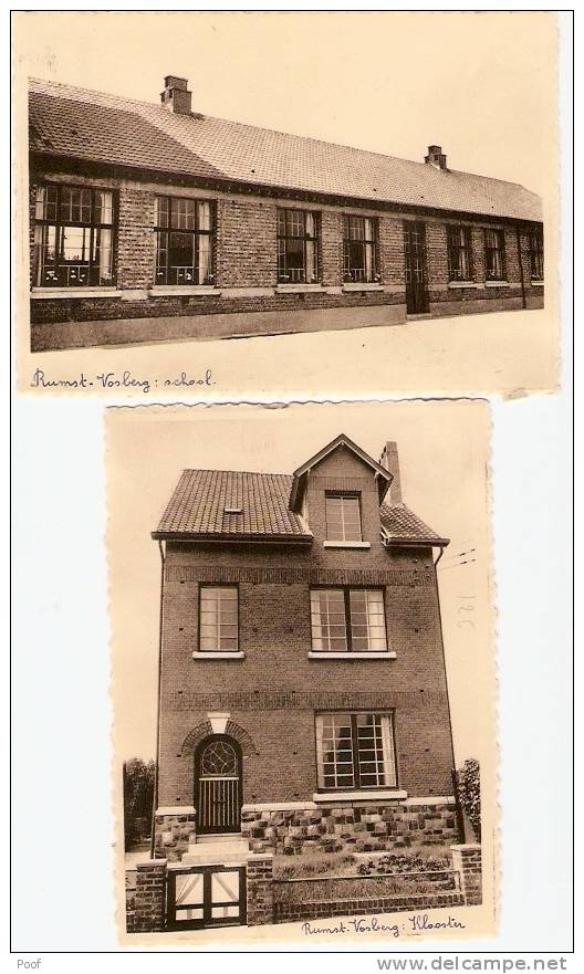 Rumst- Vosberg : Klooster En School -----2 Kaarten - Rumst