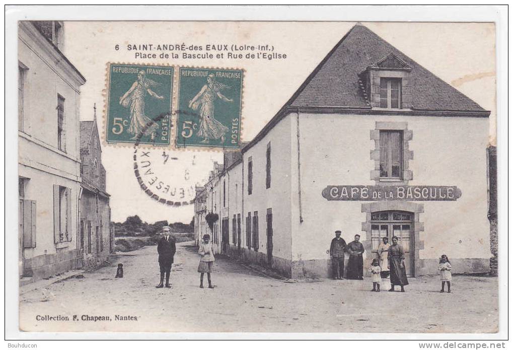 St André Des Eaux - Place De La Bascule Et Rue De L'Eglise - Autres & Non Classés
