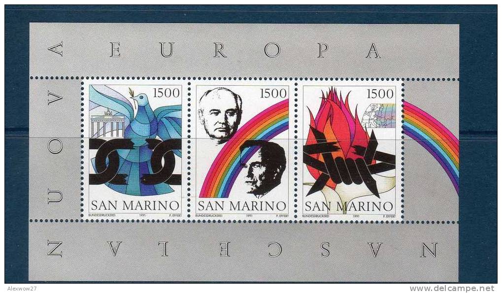 SAN MARINO 1991 -- NUOVA EUROPA -- MINISHEET / FOGLIETTO N°34 ** MNH - Hojas Bloque