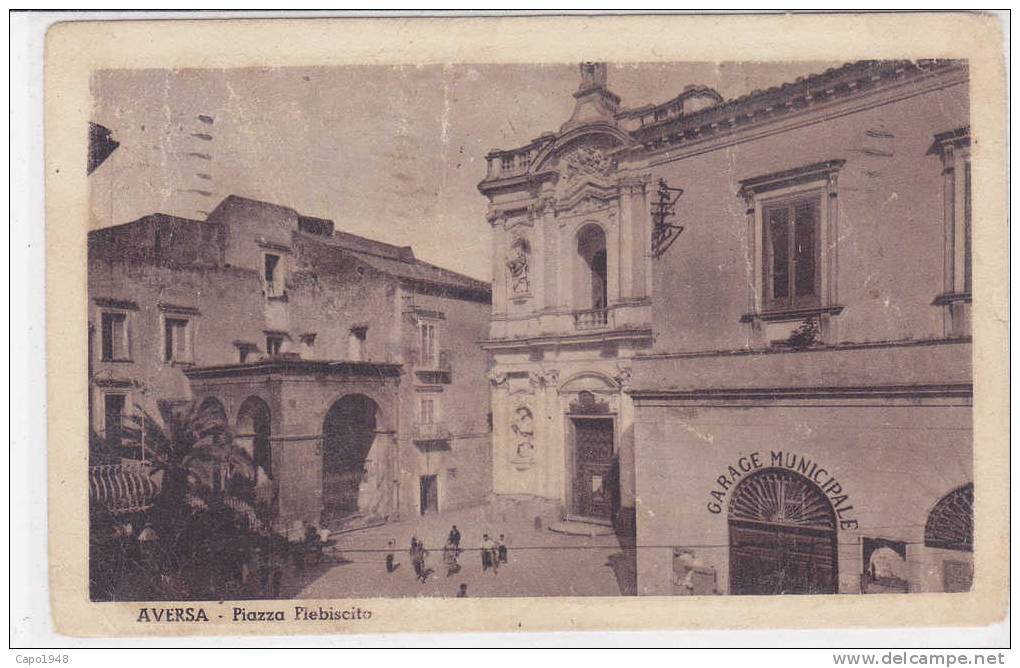 CARD  AVERSA  PIAZZA PLEBISCITO PIEGHE COME DA SCANNER (CASERTA)  -FP-VSF-2-  0882-9416 - Caserta